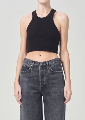 Agolde Cropped Bailey Tank Black | 538912-QOV