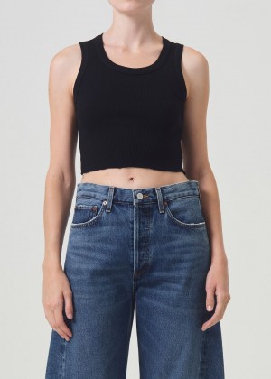 Agolde Cropped Poppy Tank Black | 065293-KJG