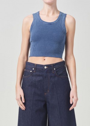 Agolde Cropped Poppy Tank Indigo | 710625-MPI