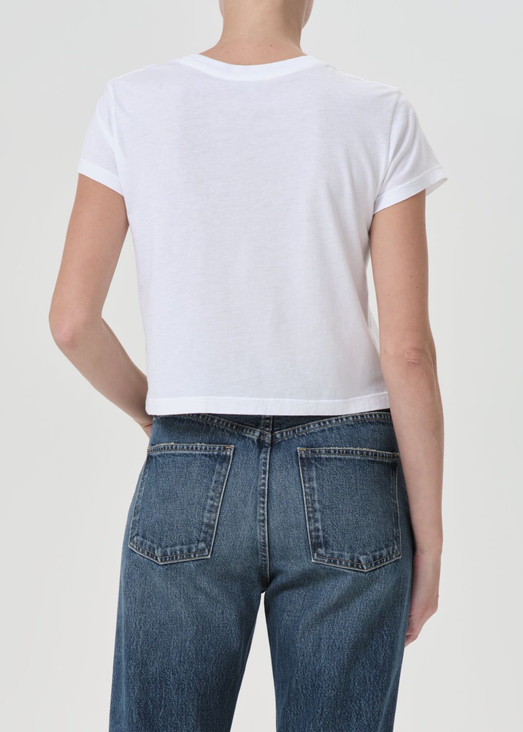 Agolde Adine Shrunken Tee White | 417389-UTH