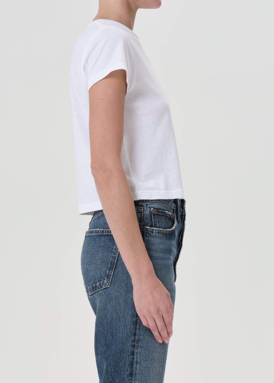 Agolde Adine Shrunken Tee White | 417389-UTH