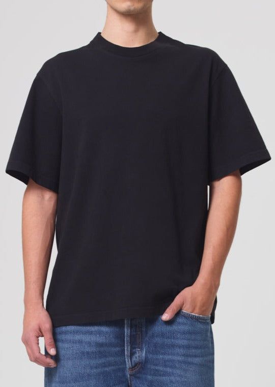 Agolde Asha Mock Neck Tee Black | 270419-RHA