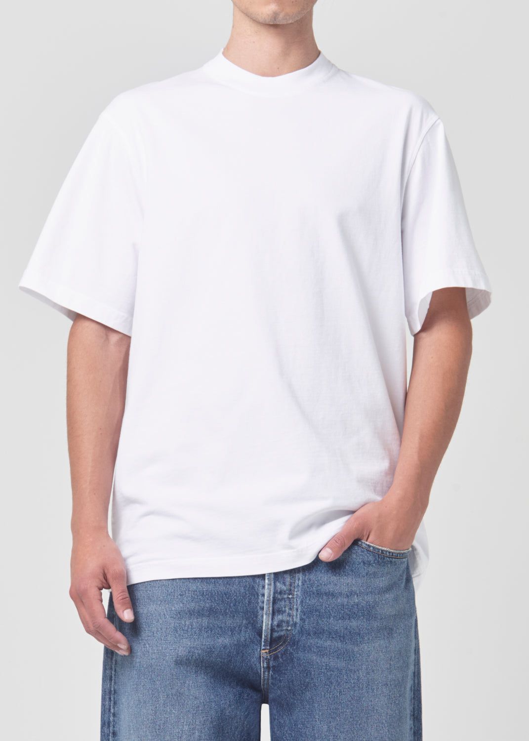 Agolde Asha Mock Neck Tee White | 074529-XCD