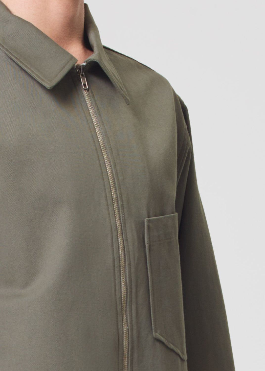 Agolde Atlas Zip Shirt Moss | 543169-XNH