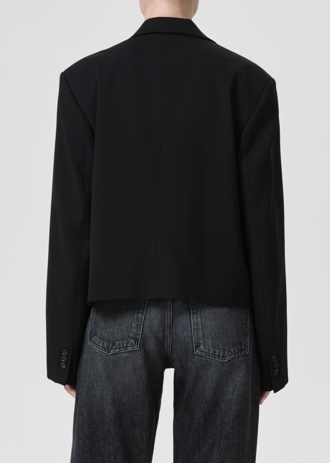 Agolde Callie Cropped Blazer Black | 584201-JVZ