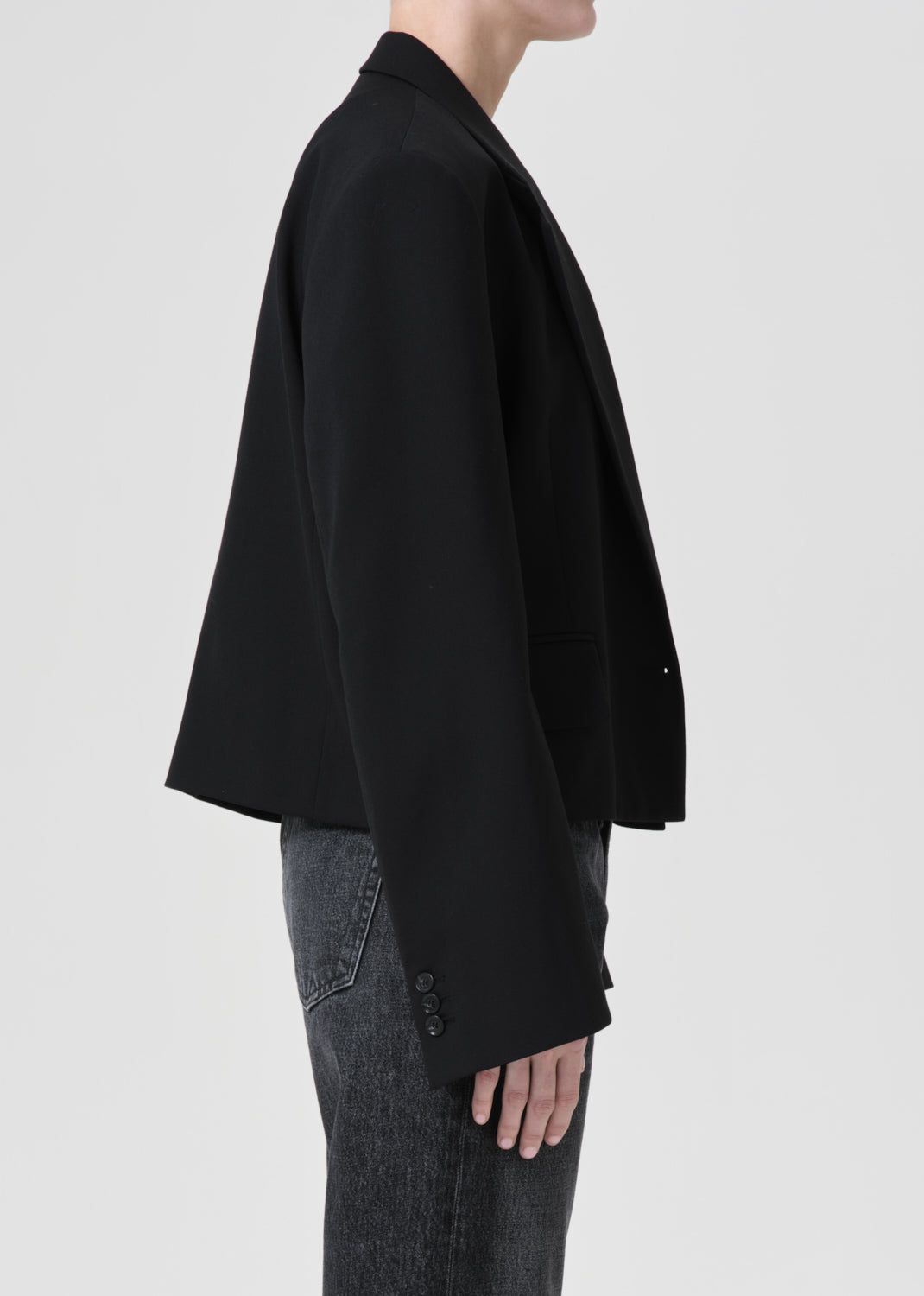 Agolde Callie Cropped Blazer Black | 584201-JVZ