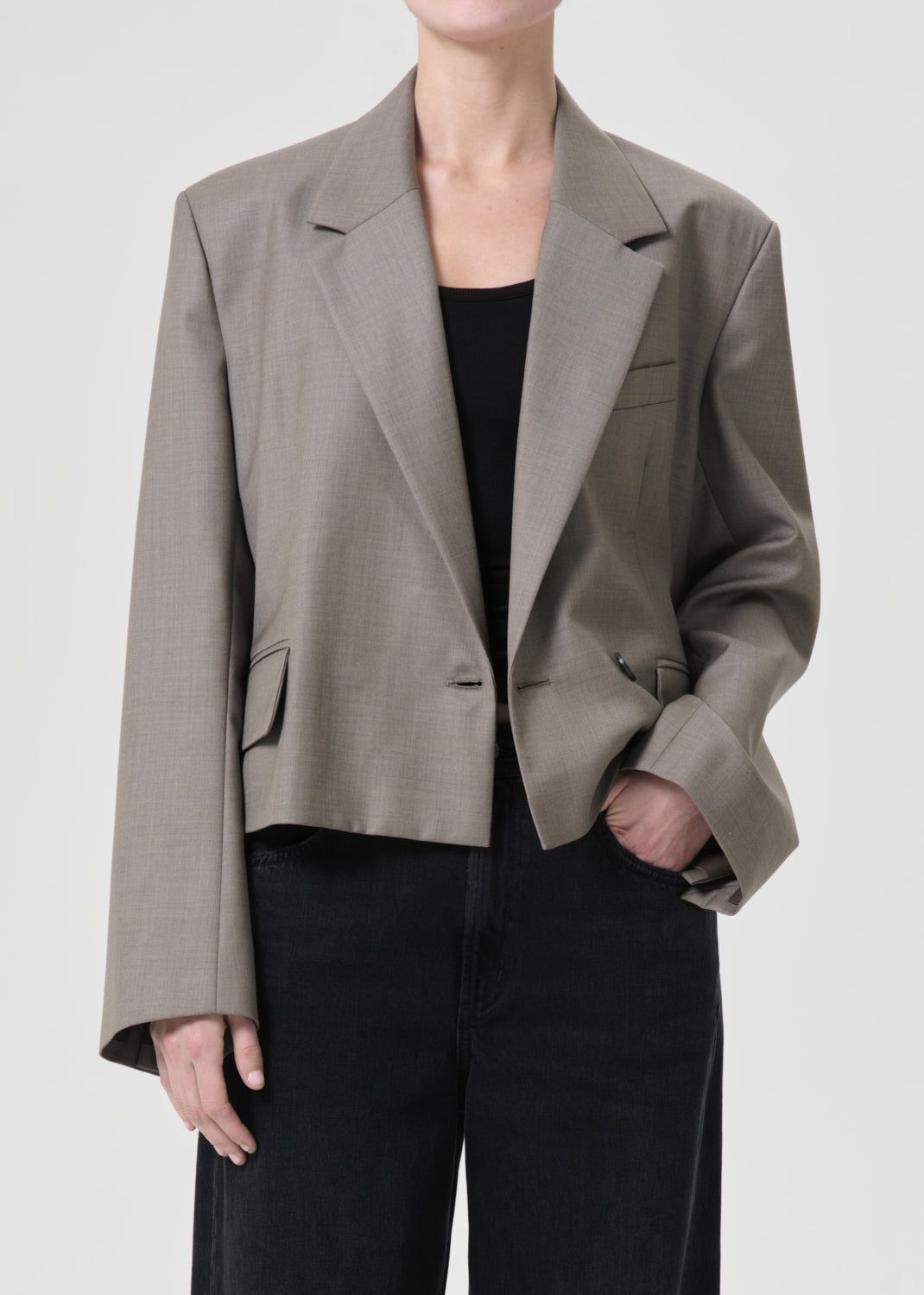 Agolde Callie Cropped Blazer Khaki | 397625-SNF