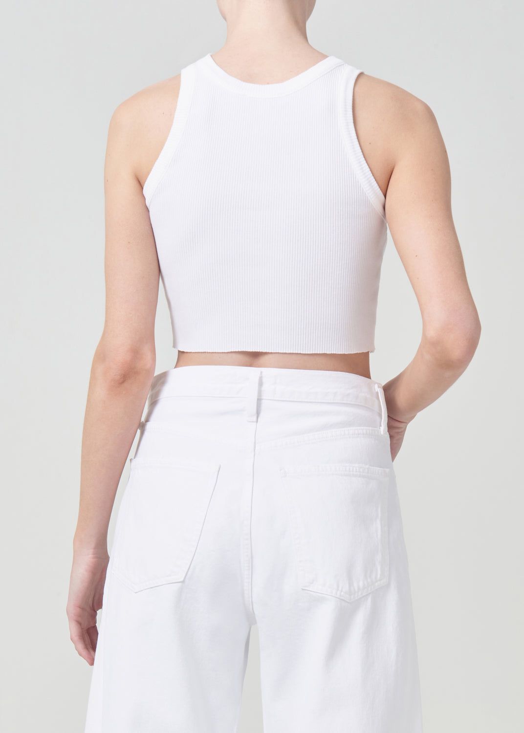 Agolde Cropped Bailey Tank White | 052374-RXL