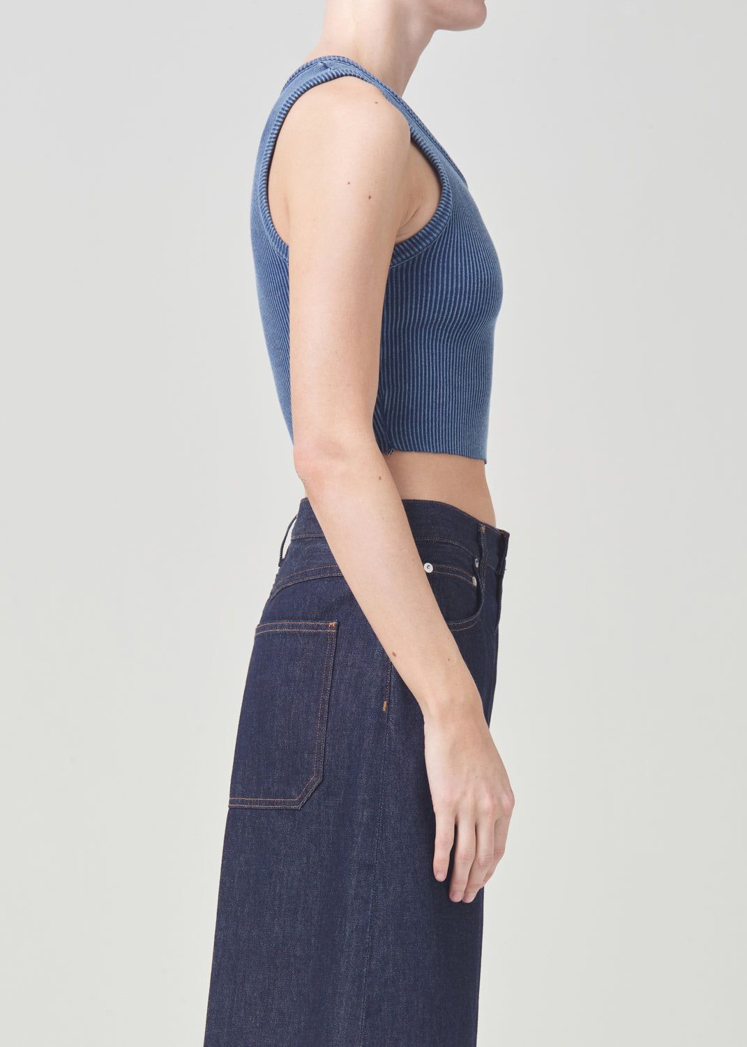 Agolde Cropped Poppy Tank Indigo | 710625-MPI