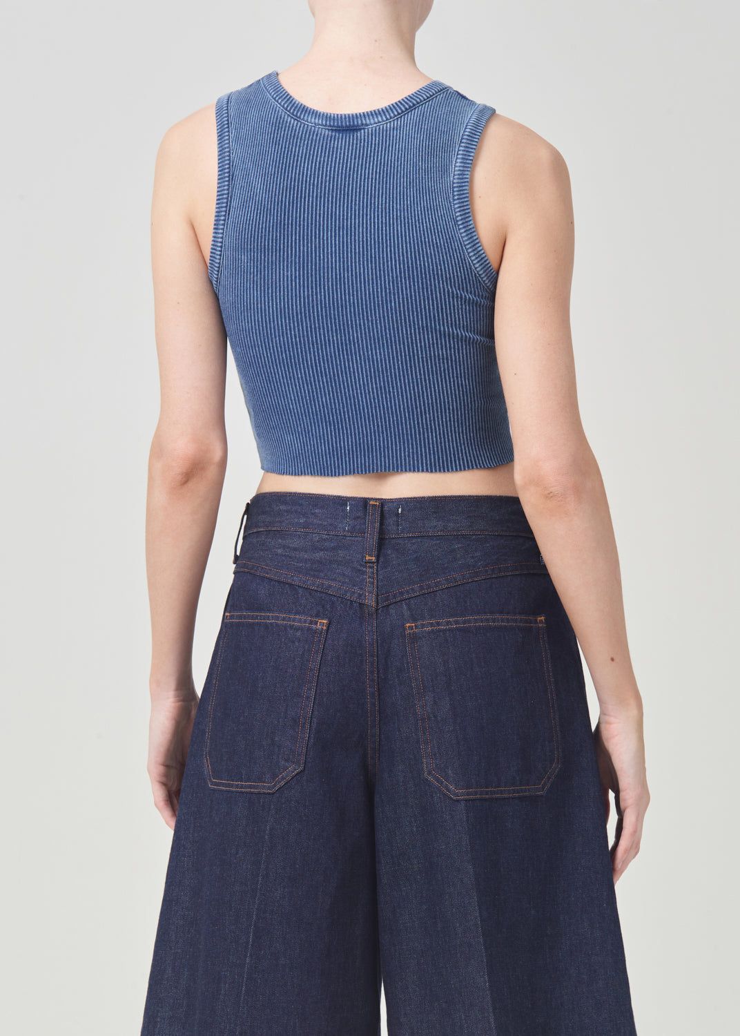 Agolde Cropped Poppy Tank Indigo | 710625-MPI