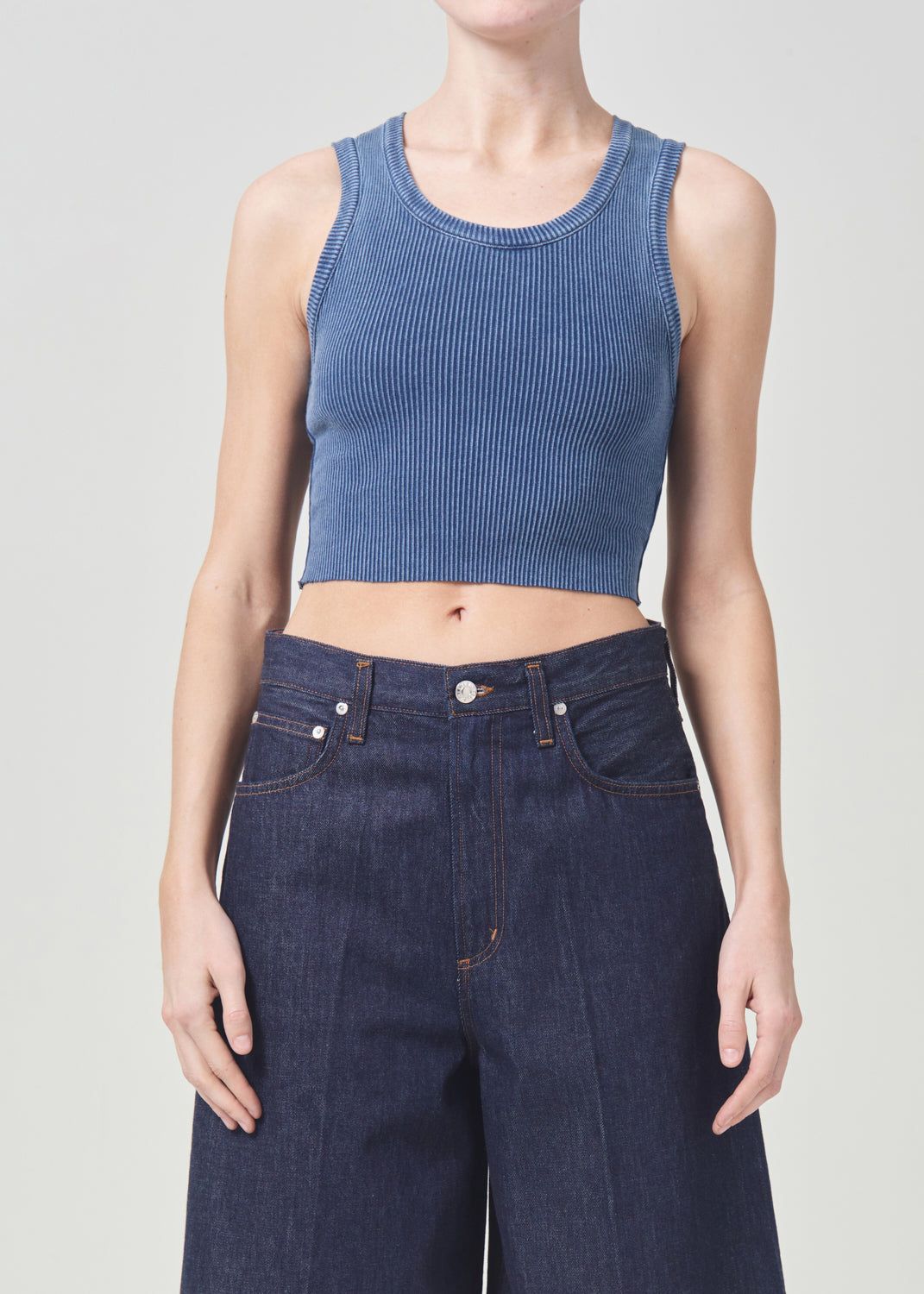 Agolde Cropped Poppy Tank Indigo | 710625-MPI