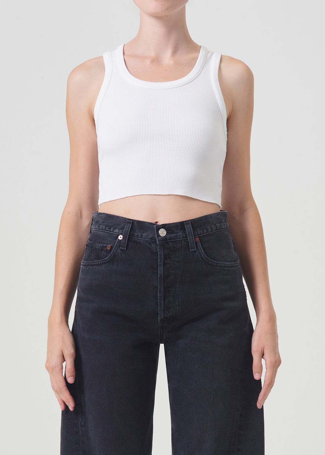 Agolde Cropped Poppy Tank White | 952018-GYK