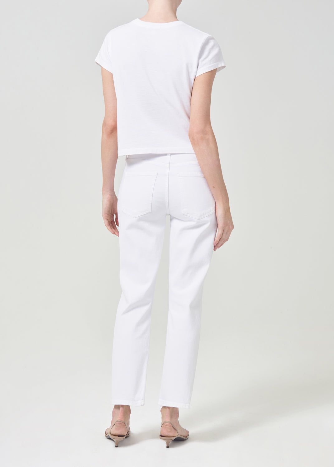 Agolde Kye Mid Rise Straight Crop STRETCH Cream | 854237-JSZ