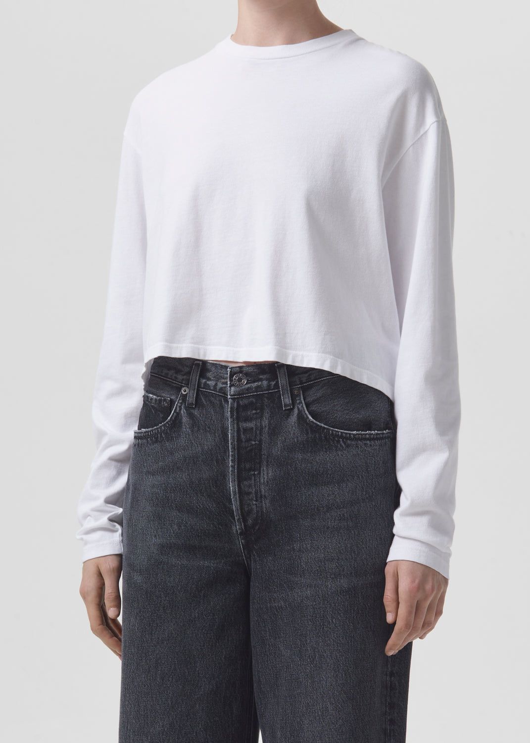 Agolde Mason Crop Tee White | 694372-VIB