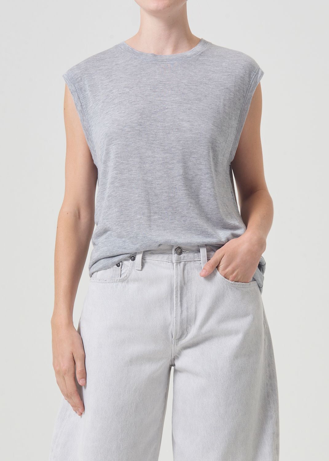 Agolde Raya Muscle Tee Grey | 137456-VJW