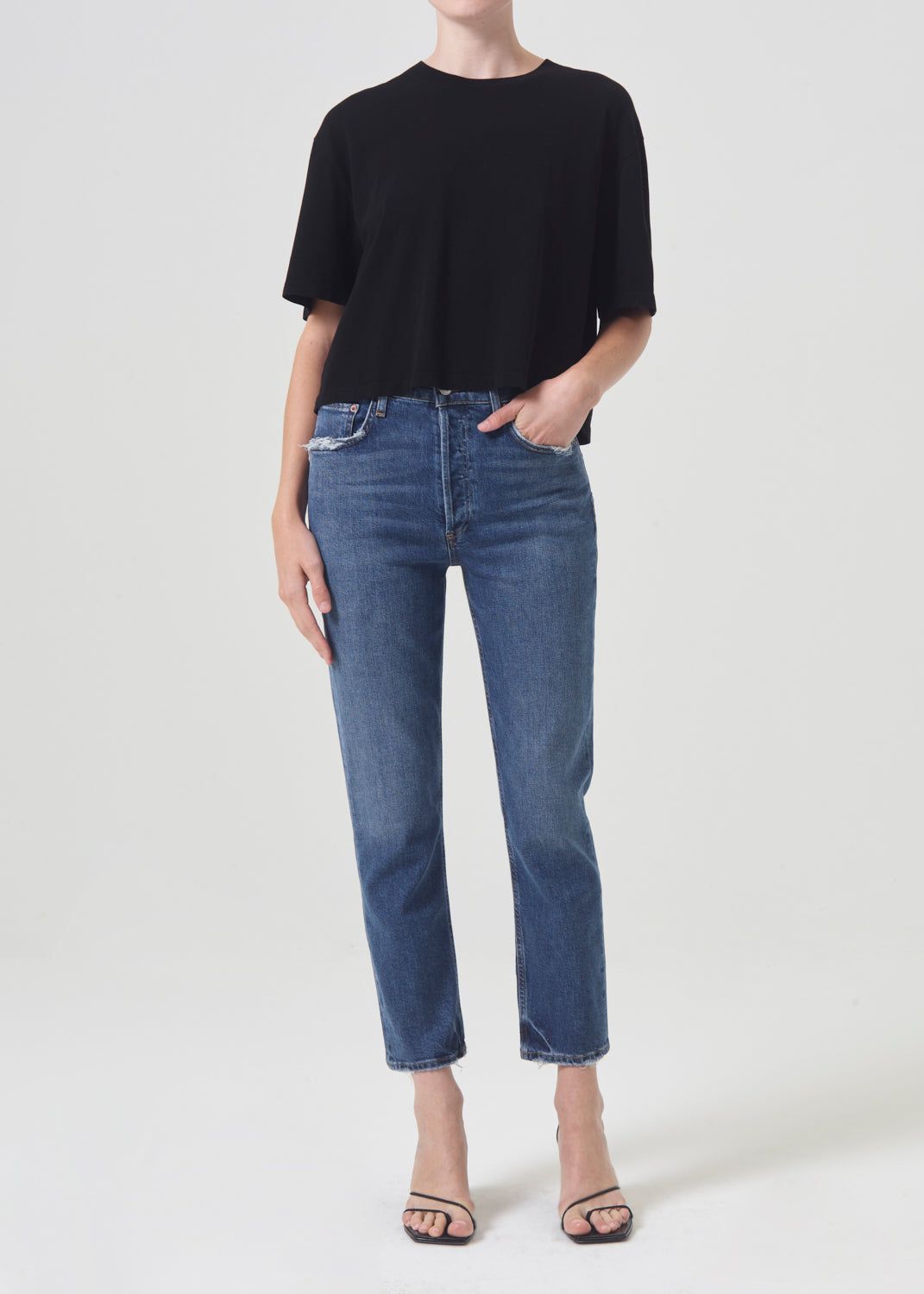 Agolde Riley High Rise Straight Crop Stretch Pose | 693285-QOB