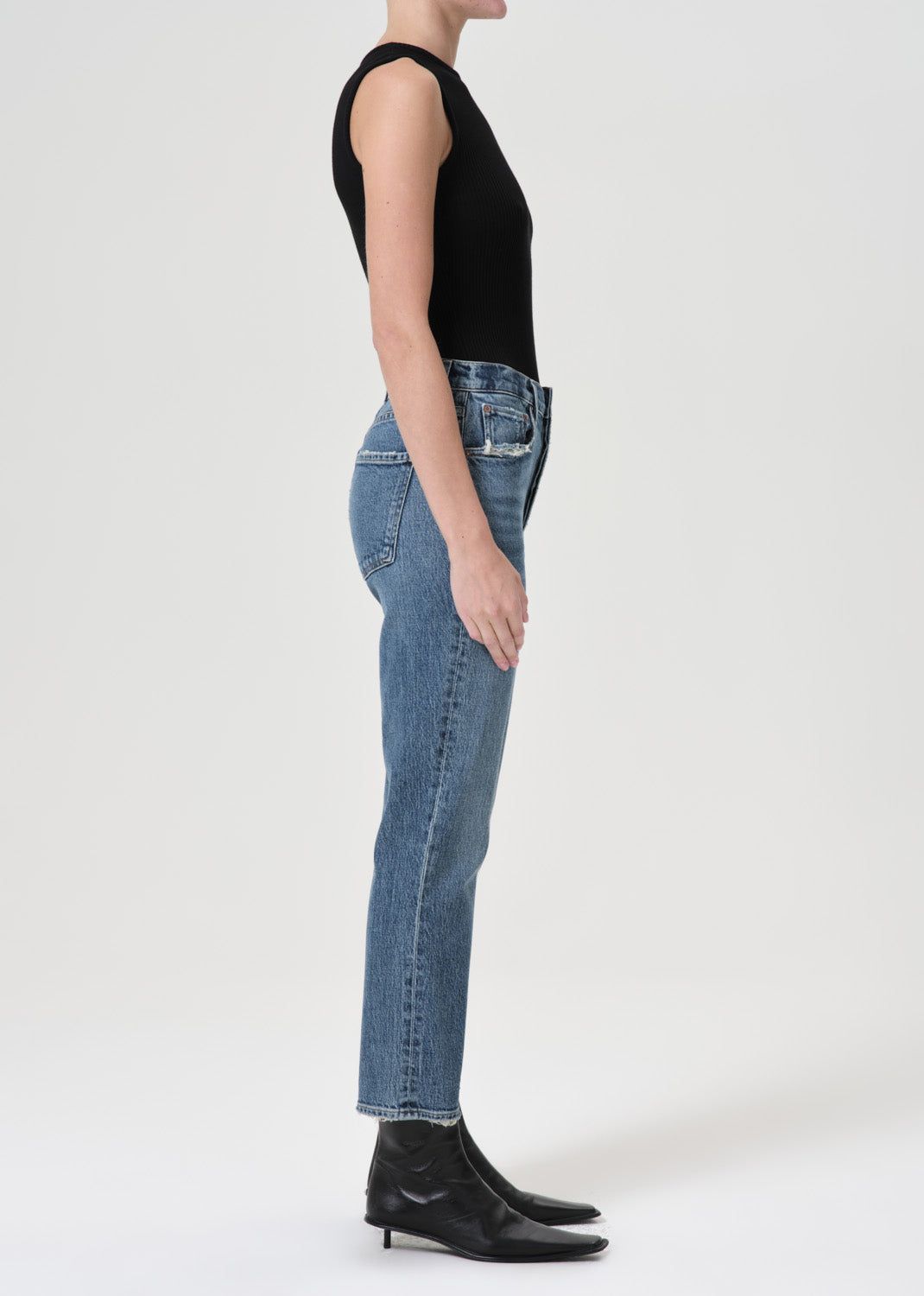 Agolde Riley High Rise Straight Crop Stretch Moor | 248307-UEK