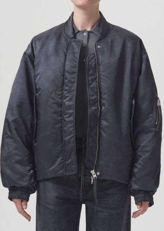 Agolde Shoreditch Ski Club Nisa Bomber Jacket Slate | 793215-TBO