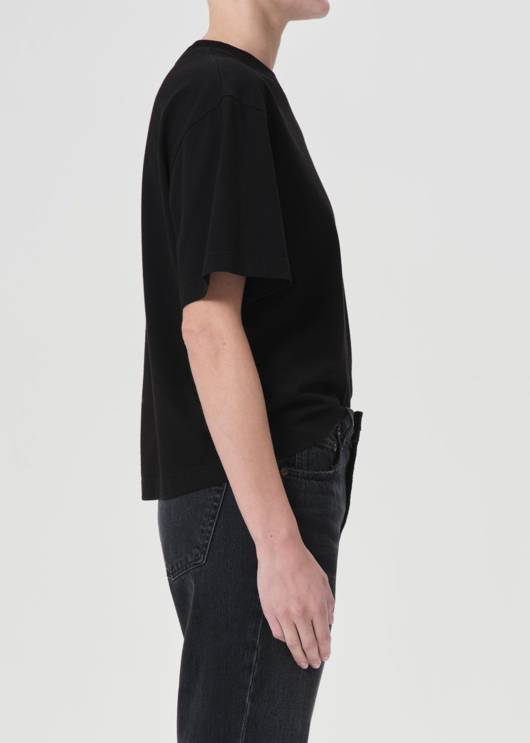 Agolde Sulma Drop Shoulder Tee Black | 580263-NAM