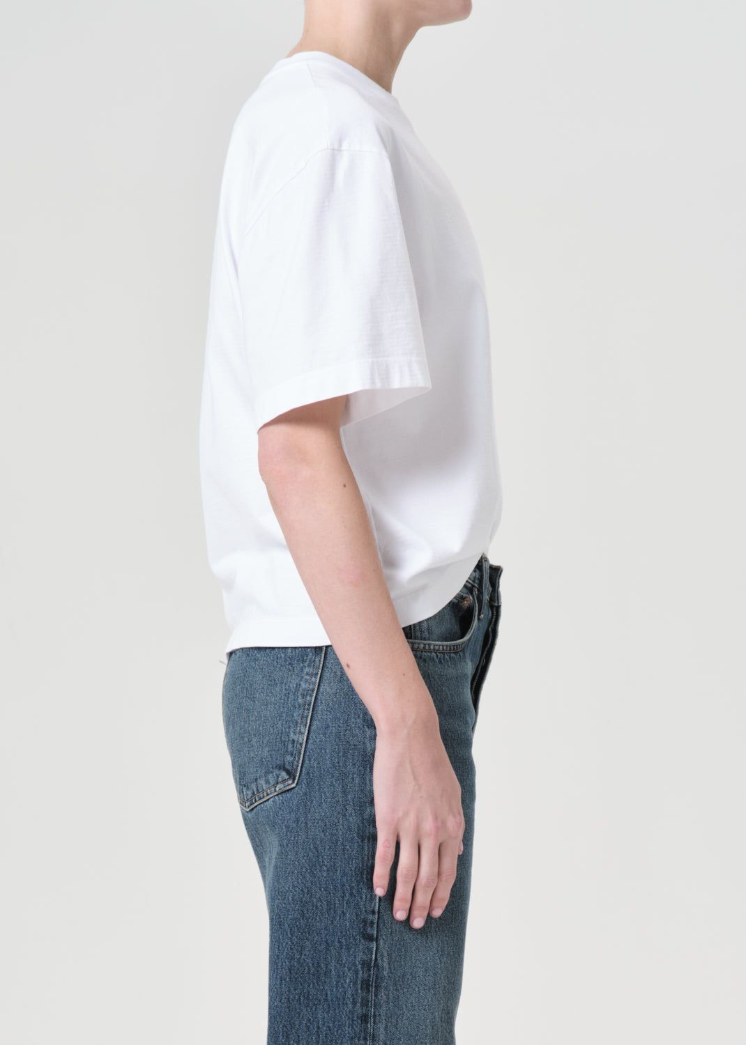 Agolde Sulma Drop Shoulder Tee White | 369487-MCN